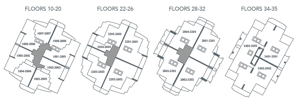 Floor map of Continuum North Tower