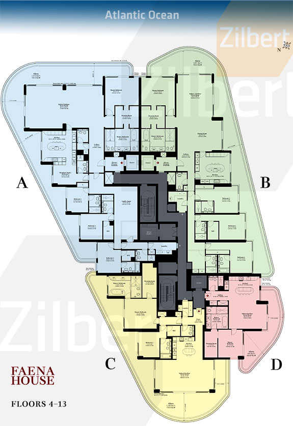Floor map of Faena House Miami Beach