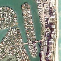 Aerial photo of Allison Island in Miami Beach
