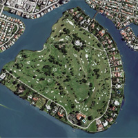 Aerial photo of Indian Creek Island in Miami Beach
