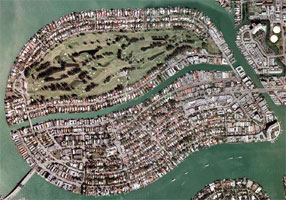 Aerial photo of Normandy Island in Miami Beach